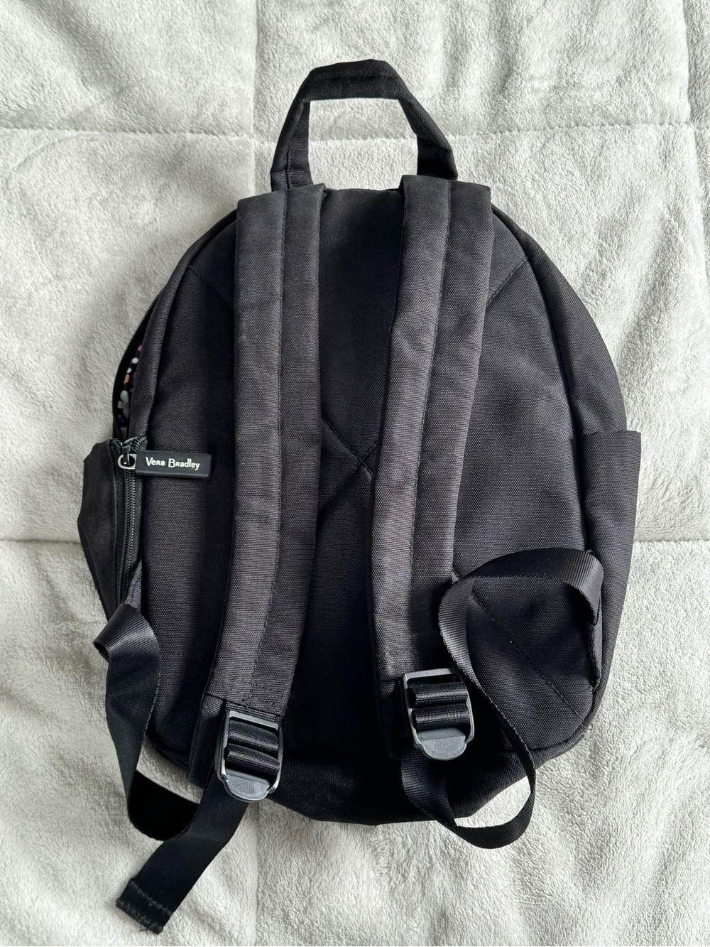 Vera Bradley Black Everyday Backpack with Floral Trim - Picture 3 of 6